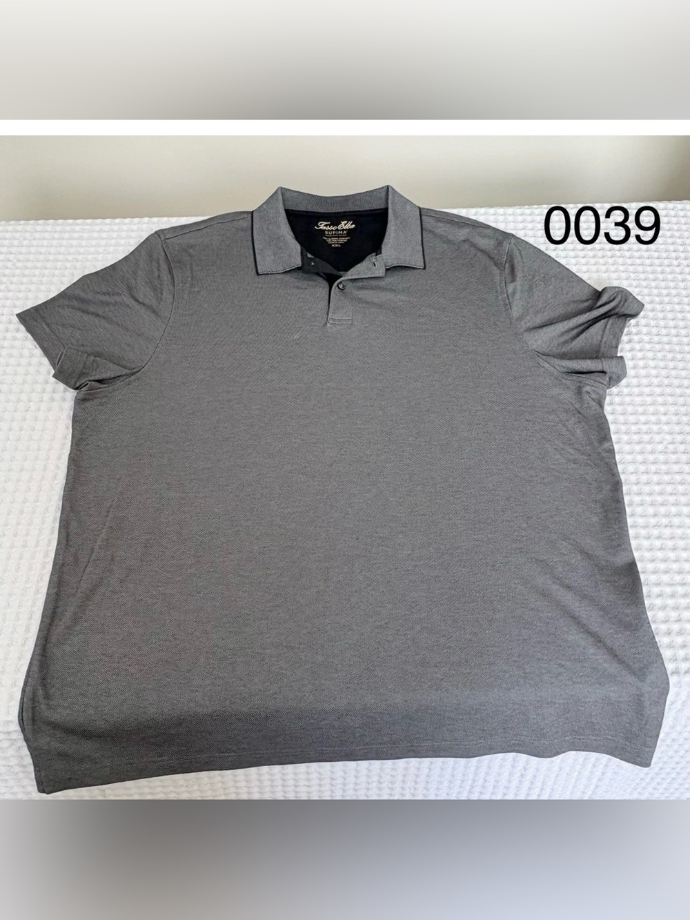 Tasso Elba Men's CXL Heather Gray Polo, Short sleeve. Office, Golf, Business Mtg